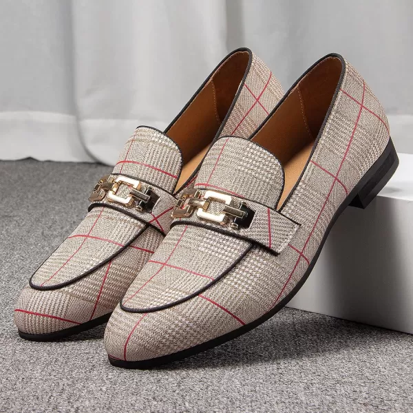 JITAI Mens Leather Shoes Pattern Printing Mens Dress Loafer Shoes Slipon Casual Loafer Smoking SlipperWhite01