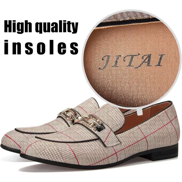 JITAI Mens Leather Shoes Pattern Printing Mens Dress Loafer Shoes Slipon Casual Loafer Smoking SlipperWhite01