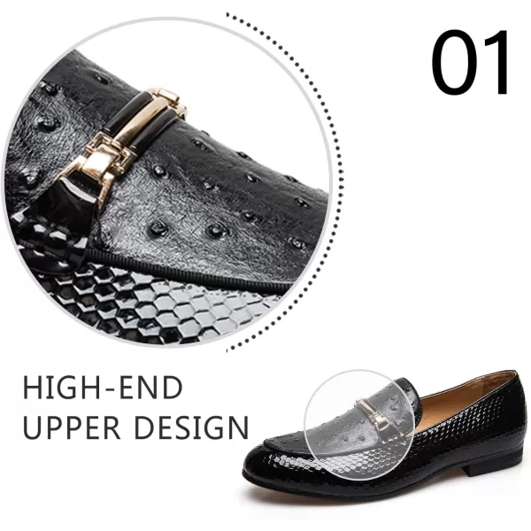 JITAI Mens Lindford Moc Toe Bit Slipon Penny Loafer Party ShoesBlack03