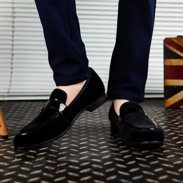 JITAI Mens Lindford Moc Toe Bit Slipon Penny Loafer Party ShoesBlackButton