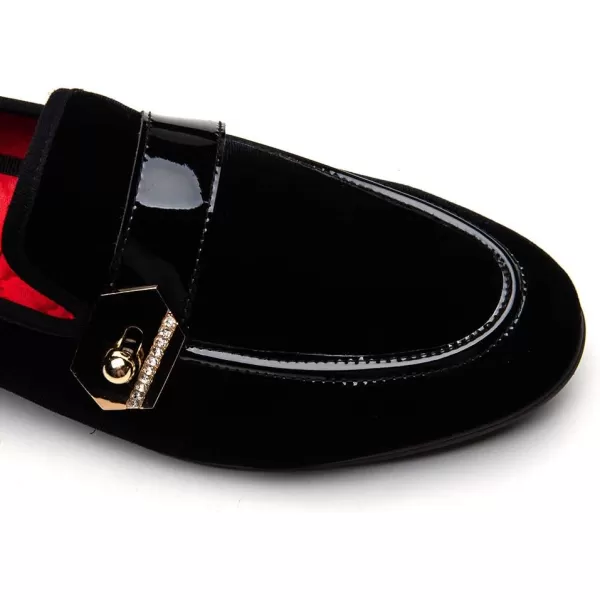 JITAI Mens Lindford Moc Toe Bit Slipon Penny Loafer Party ShoesBlackButton
