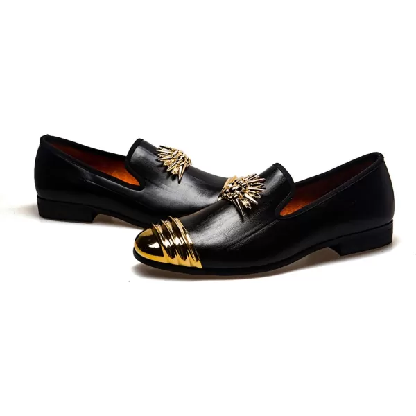 JITAI Mens Lindford Moc Toe Bit Slipon Penny Loafer Party ShoesBlackSun