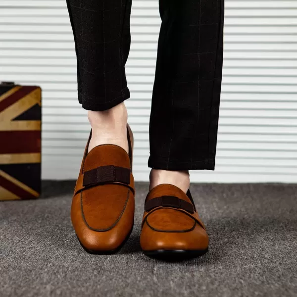 JITAI Mens Lindford Moc Toe Bit Slipon Penny Loafer Party ShoesBrown02