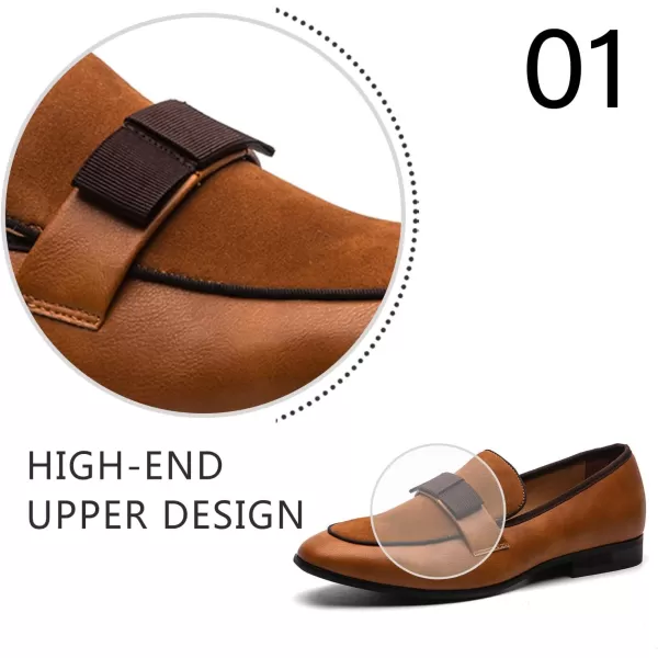 JITAI Mens Lindford Moc Toe Bit Slipon Penny Loafer Party ShoesBrown02