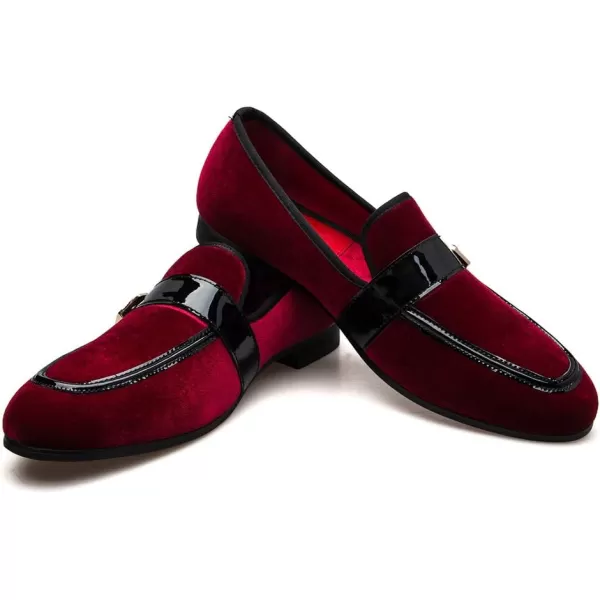 JITAI Mens Lindford Moc Toe Bit Slipon Penny Loafer Party ShoesRedButton