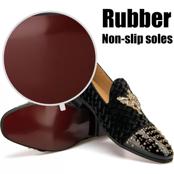 JITAI Mens Loafers Shoes Pattern Printing Mens Dress Loafer Shoes Slipon Casual Loafer Smoking SlipperBlack10