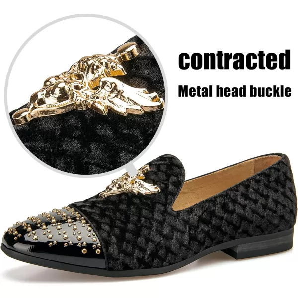 JITAI Mens Loafers Shoes Pattern Printing Mens Dress Loafer Shoes Slipon Casual Loafer Smoking SlipperBlack10