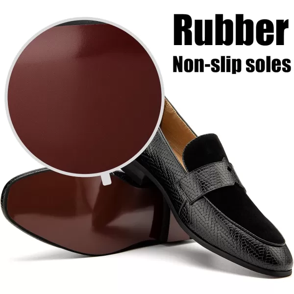 JITAI Mens Loafers Shoes Pattern Printing Mens Dress Loafer Shoes Slipon Casual Loafer Smoking SlipperBlack14