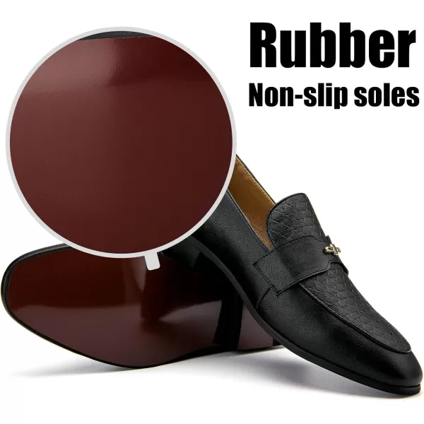 JITAI Mens Loafers Shoes Pattern Printing Mens Dress Loafer Shoes Slipon Casual Loafer Smoking SlipperBlack17