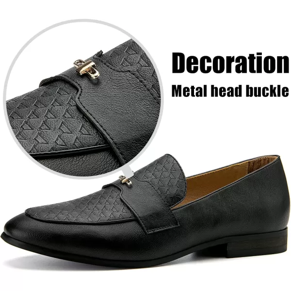 JITAI Mens Loafers Shoes Pattern Printing Mens Dress Loafer Shoes Slipon Casual Loafer Smoking SlipperBlack17