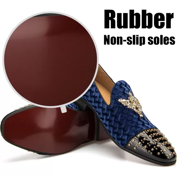 JITAI Mens Loafers Shoes Pattern Printing Mens Dress Loafer Shoes Slipon Casual Loafer Smoking SlipperBlue11