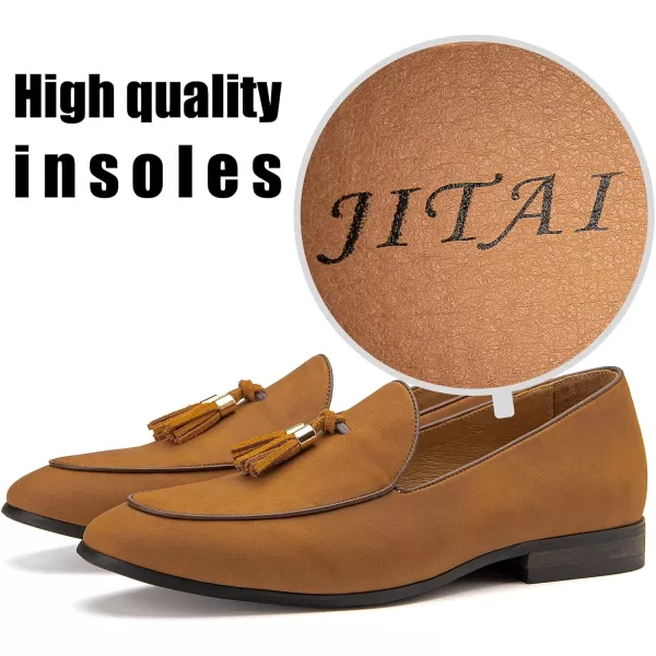 JITAI Mens Loafers Shoes Pattern Printing Mens Dress Loafer Shoes Slipon Casual Loafer Smoking SlipperBrown15