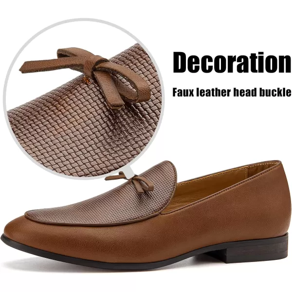 JITAI Mens Loafers Shoes Pattern Printing Mens Dress Loafer Shoes Slipon Casual Loafer Smoking SlipperBrown18