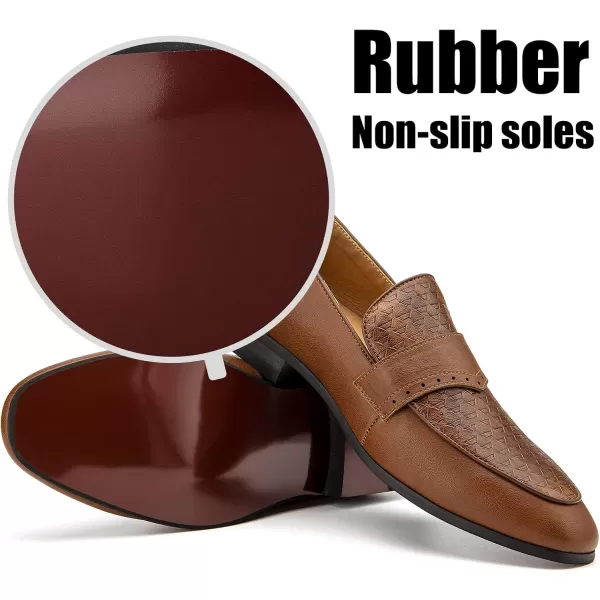 JITAI Mens Loafers Shoes Pattern Printing Mens Dress Loafer Shoes Slipon Casual Loafer Smoking SlipperBrown19