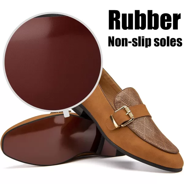 JITAI Mens Loafers Shoes Pattern Printing Mens Dress Loafer Shoes Slipon Casual Loafer Smoking SlipperBrown21