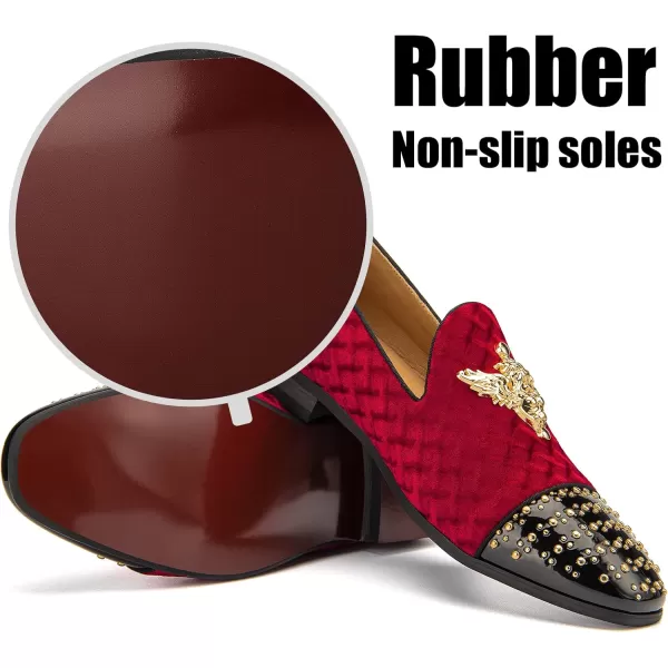 JITAI Mens Loafers Shoes Pattern Printing Mens Dress Loafer Shoes Slipon Casual Loafer Smoking SlipperRed13