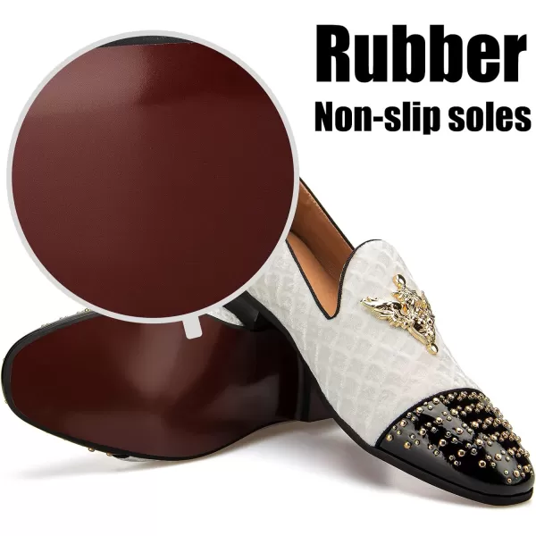 JITAI Mens Loafers Shoes Pattern Printing Mens Dress Loafer Shoes Slipon Casual Loafer Smoking SlipperWhite12