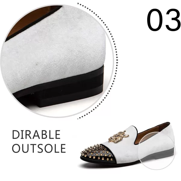 JITAI Mens Loafers Shoes Pattern Printing Mens Dress Loafer Shoes Slipon Casual Loafer Smoking SlipperWhite13