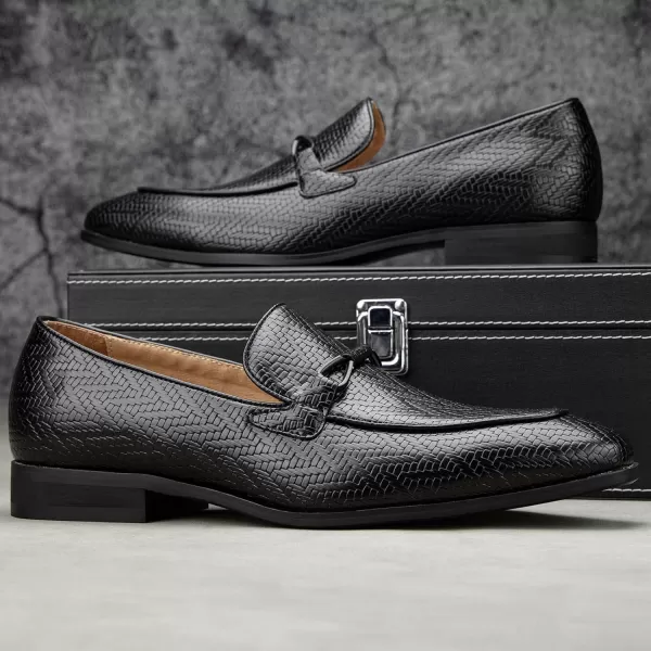 JITAI Mens Loafers Shoes Slip On Driving Shoes Casual Dress Loafer Business Fashion ShoesBlack02