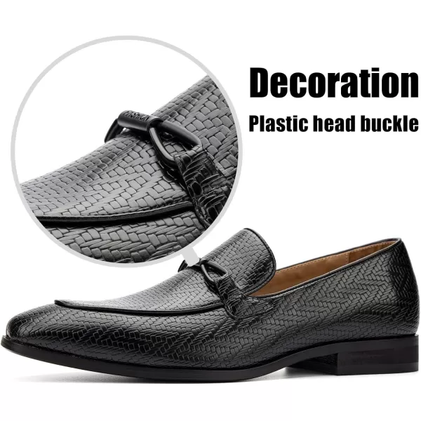 JITAI Mens Loafers Shoes Slip On Driving Shoes Casual Dress Loafer Business Fashion ShoesBlack02