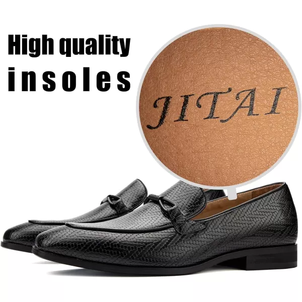 JITAI Mens Loafers Shoes Slip On Driving Shoes Casual Dress Loafer Business Fashion ShoesBlack02