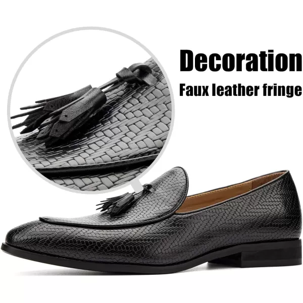 JITAI Mens Loafers Shoes Slip On Driving Shoes Casual Dress Loafer Business Fashion ShoesBlack03