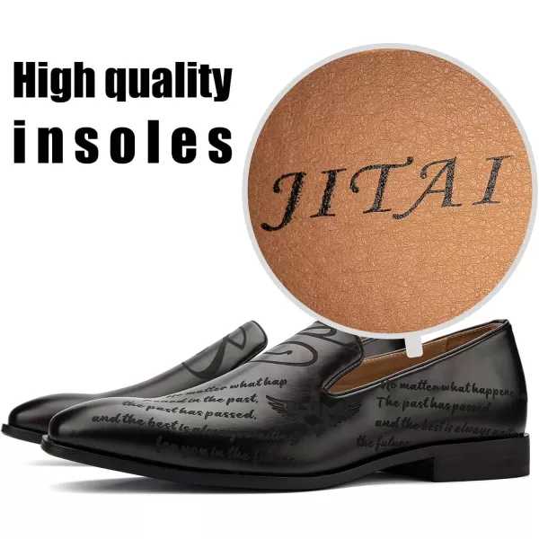 JITAI Mens Loafers Shoes Slip On Driving Shoes Casual Dress Loafer Business Fashion ShoesBlack05