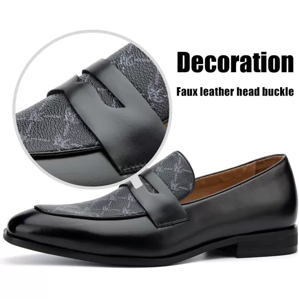 JITAI Mens Loafers Shoes Slip On Driving Shoes Casual Dress Loafer Business Fashion ShoesBlack14