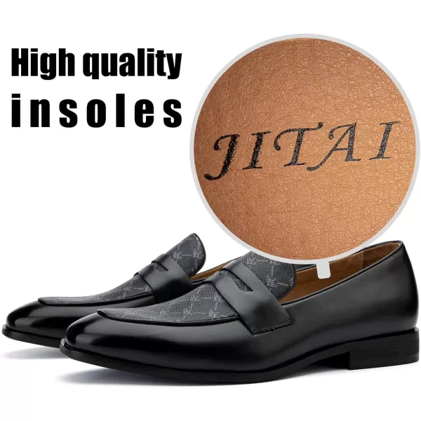 JITAI Mens Loafers Shoes Slip On Driving Shoes Casual Dress Loafer Business Fashion ShoesBlack14
