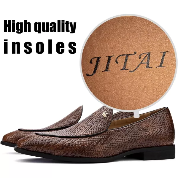 JITAI Mens Loafers Shoes Slip On Driving Shoes Casual Dress Loafer Business Fashion ShoesBrown01