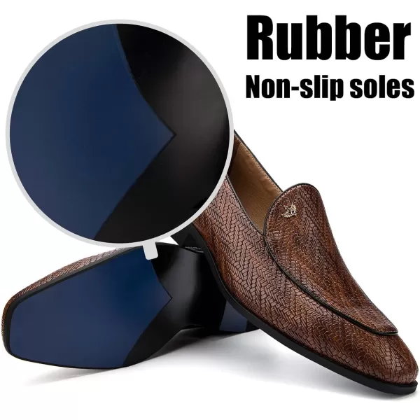 JITAI Mens Loafers Shoes Slip On Driving Shoes Casual Dress Loafer Business Fashion ShoesBrown01