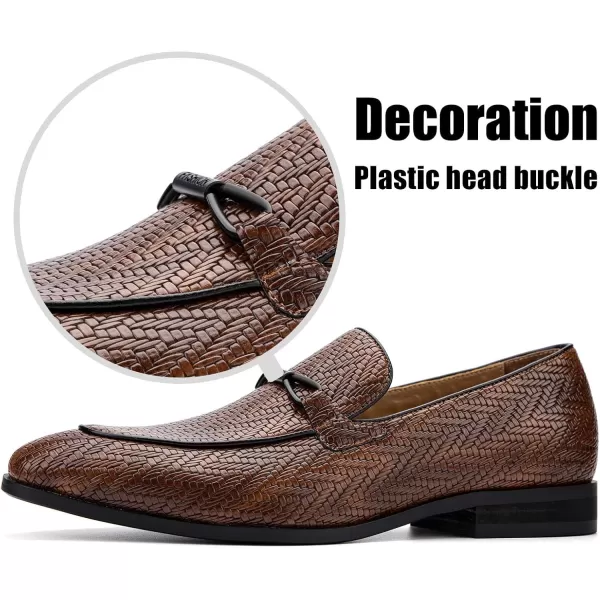 JITAI Mens Loafers Shoes Slip On Driving Shoes Casual Dress Loafer Business Fashion ShoesBrown02