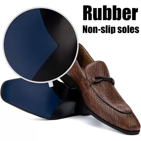 JITAI Mens Loafers Shoes Slip On Driving Shoes Casual Dress Loafer Business Fashion ShoesBrown02