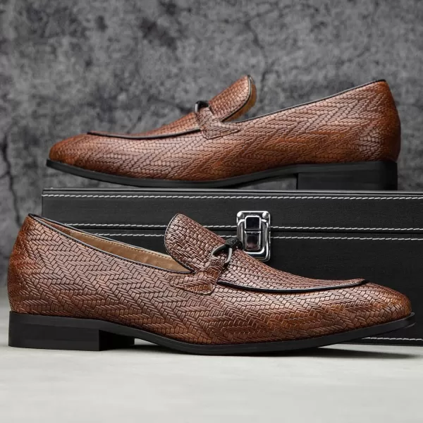 JITAI Mens Loafers Shoes Slip On Driving Shoes Casual Dress Loafer Business Fashion ShoesBrown02