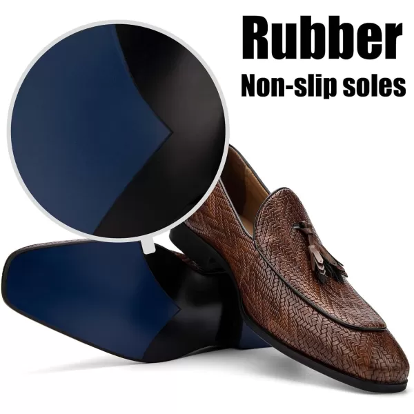 JITAI Mens Loafers Shoes Slip On Driving Shoes Casual Dress Loafer Business Fashion ShoesBrown03