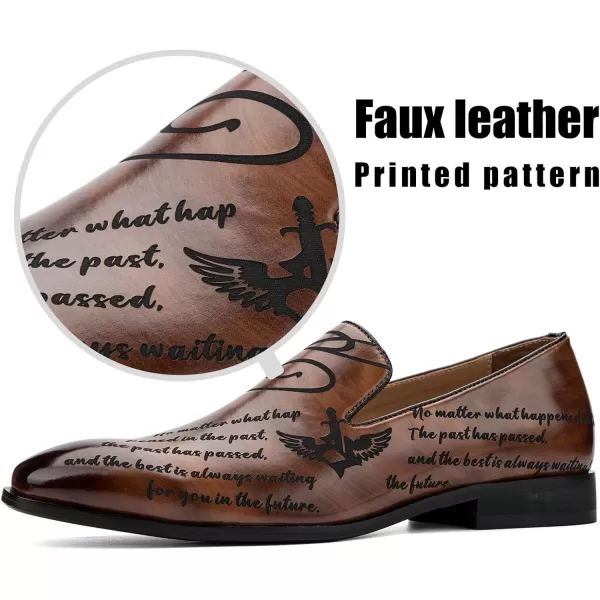 JITAI Mens Loafers Shoes Slip On Driving Shoes Casual Dress Loafer Business Fashion ShoesBrown05