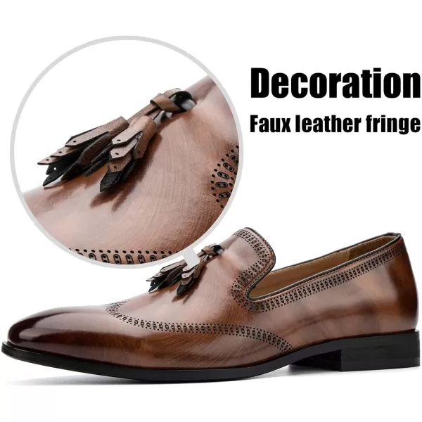 JITAI Mens Loafers Shoes Slip On Driving Shoes Casual Dress Loafer Business Fashion ShoesBrown09