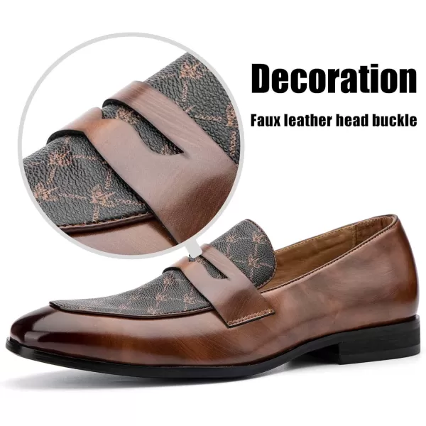 JITAI Mens Loafers Shoes Slip On Driving Shoes Casual Dress Loafer Business Fashion ShoesBrown14