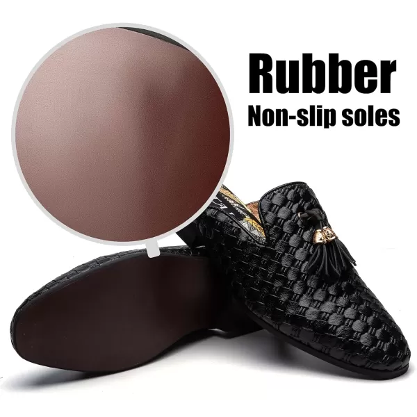 JITAI Mens Mules Mens Slippers SlipOn Loafers Casual Half Loafers Shoes Mens Backless SandalsBlack05