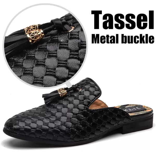 JITAI Mens Mules Mens Slippers SlipOn Loafers Casual Half Loafers Shoes Mens Backless SandalsBlack05