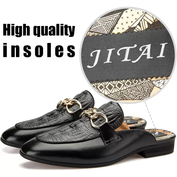 JITAI Mens Mules Mens Slippers SlipOn Loafers Casual Half Loafers Shoes Mens Backless SandalsBlack33