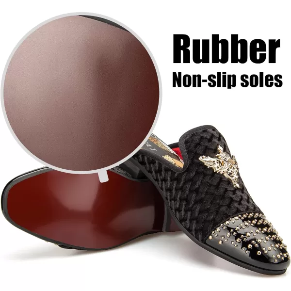 JITAI Mens Mules Mens Slippers SlipOn Loafers Casual Half Loafers Shoes Mens Backless SandalsBlack35