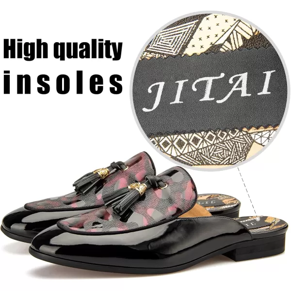 JITAI Mens Mules Mens Slippers SlipOn Loafers Casual Half Loafers Shoes Mens Backless SandalsBlack36