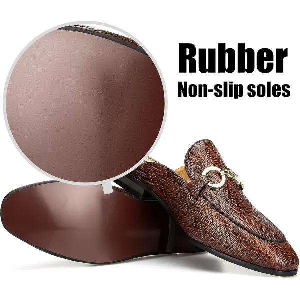 JITAI Mens Mules Mens Slippers SlipOn Loafers Casual Half Loafers Shoes Mens Backless SandalsBrown02