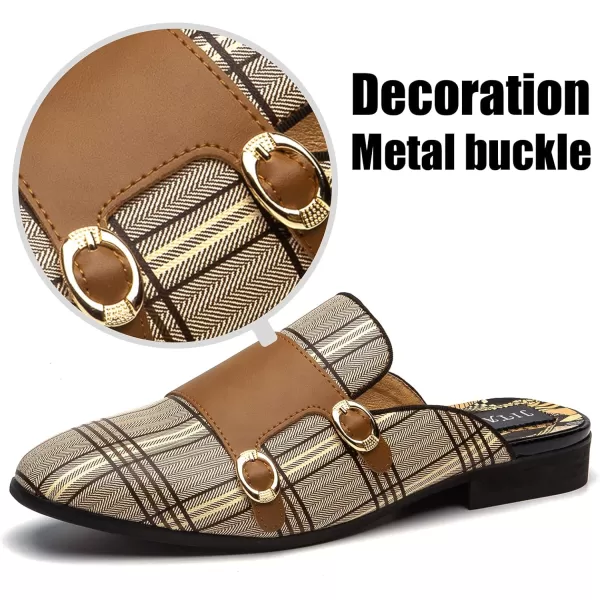 JITAI Mens Mules Mens Slippers SlipOn Loafers Casual Half Loafers Shoes Mens Backless SandalsBrown04
