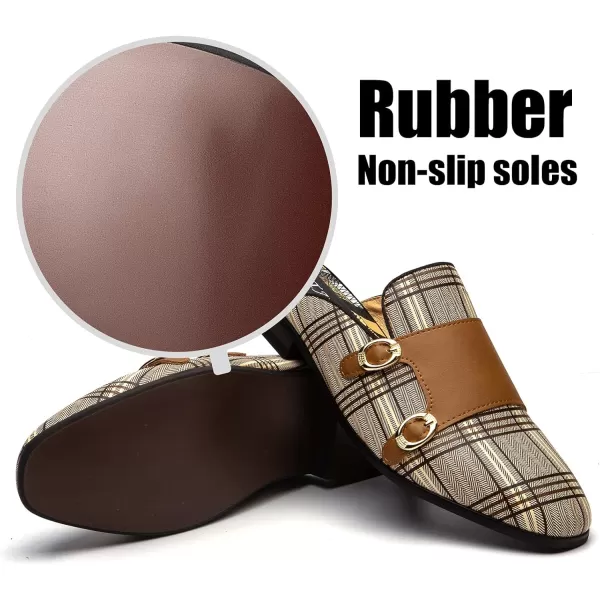 JITAI Mens Mules Mens Slippers SlipOn Loafers Casual Half Loafers Shoes Mens Backless SandalsBrown04