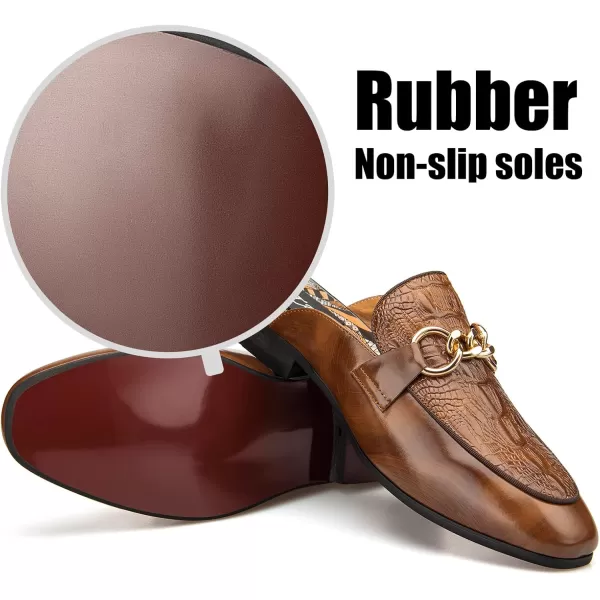 JITAI Mens Mules Mens Slippers SlipOn Loafers Casual Half Loafers Shoes Mens Backless SandalsBrown34