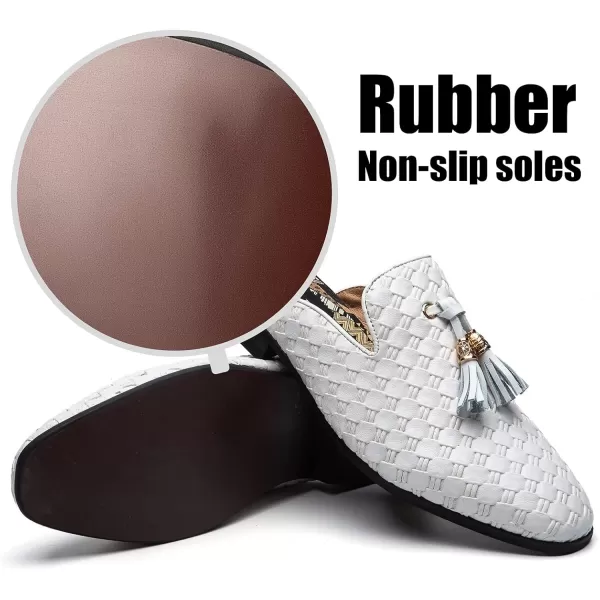 JITAI Mens Mules Mens Slippers SlipOn Loafers Casual Half Loafers Shoes Mens Backless SandalsWhite06
