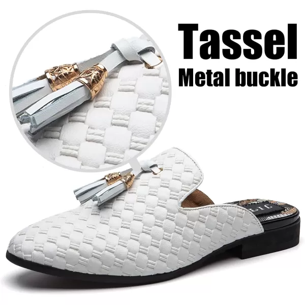 JITAI Mens Mules Mens Slippers SlipOn Loafers Casual Half Loafers Shoes Mens Backless SandalsWhite06