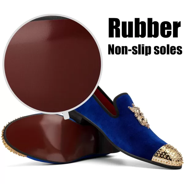 Men Genuine Leather Mens Metallic Textured Slipon Glitter Loafers ShoesNavy01